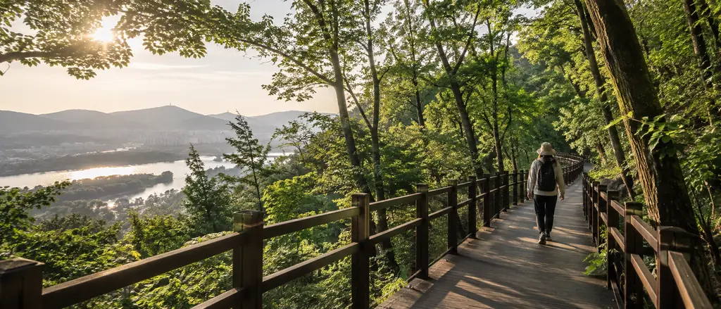 숲길을 걷는 사람들 — 길모아 대표 사진